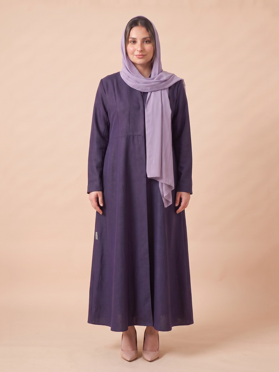 عباية سادة بأكمام طويلة أرجواني