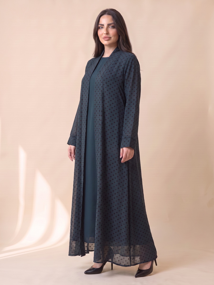 Navy Blue Polka Dot Abaya