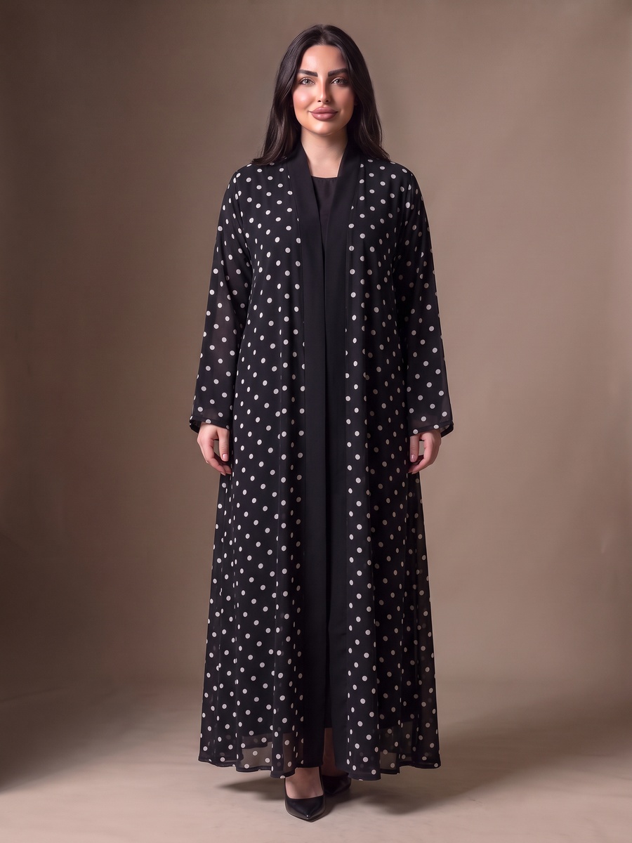 Black Polka Dot Abaya
