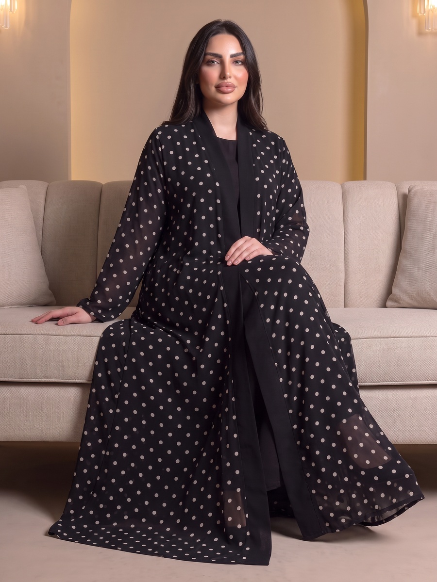 Black Polka Dot Abaya