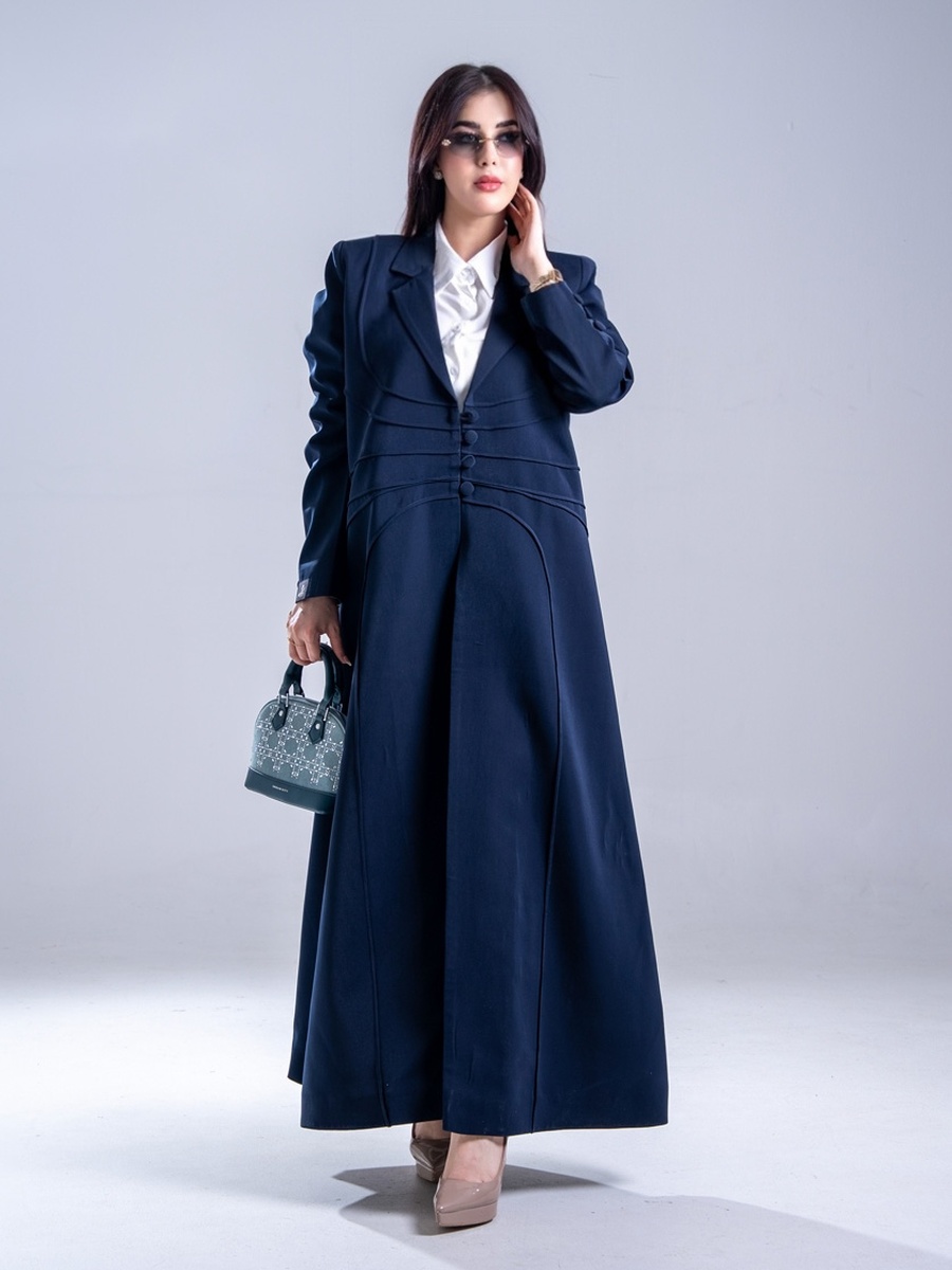 Navy Blue Solid Abaya