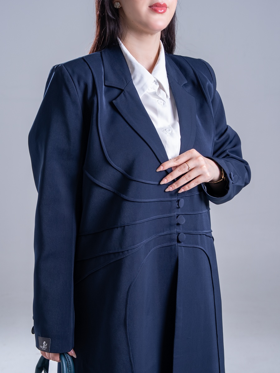 Navy Blue Solid Abaya