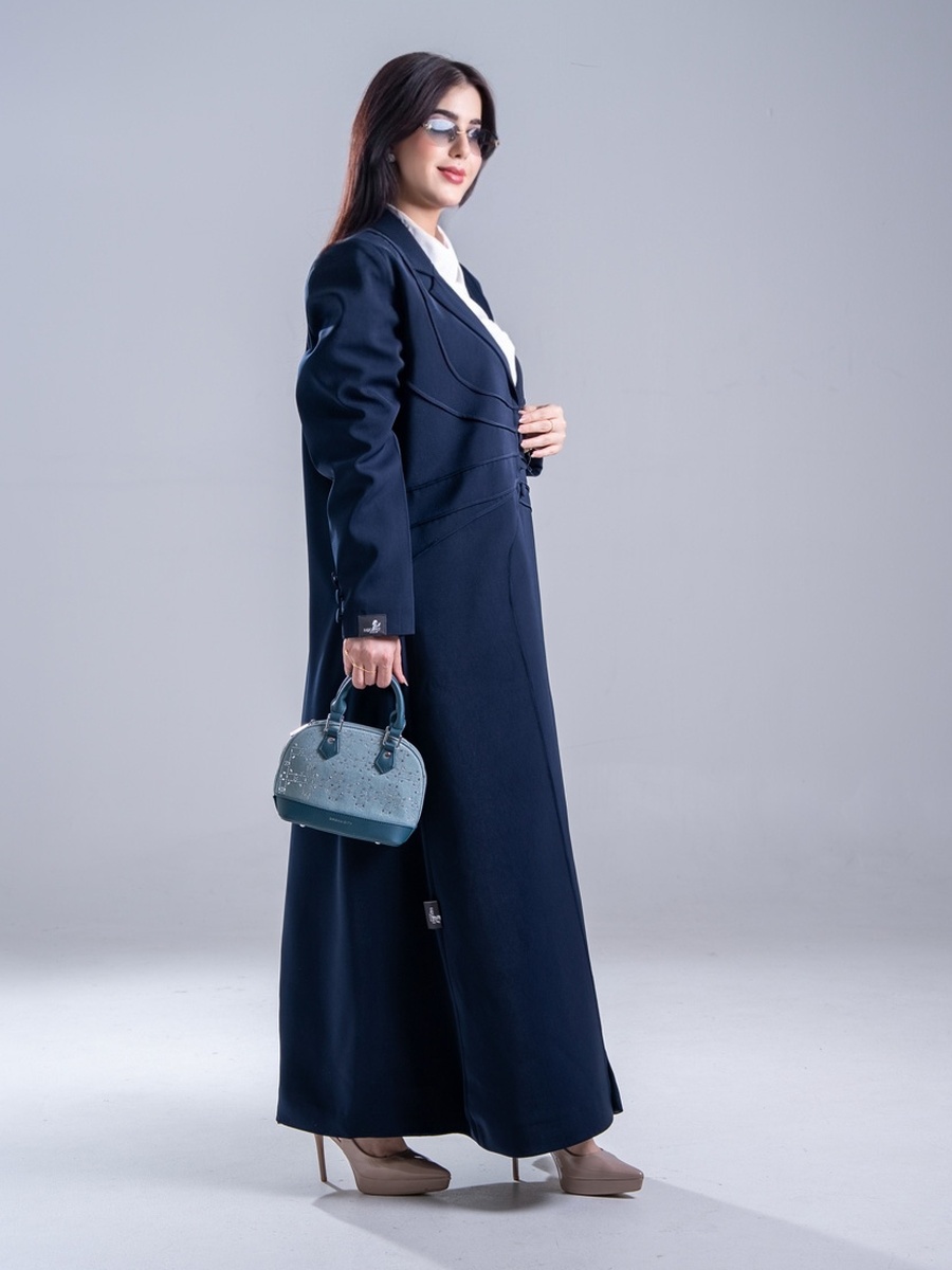 Navy Blue Solid Abaya