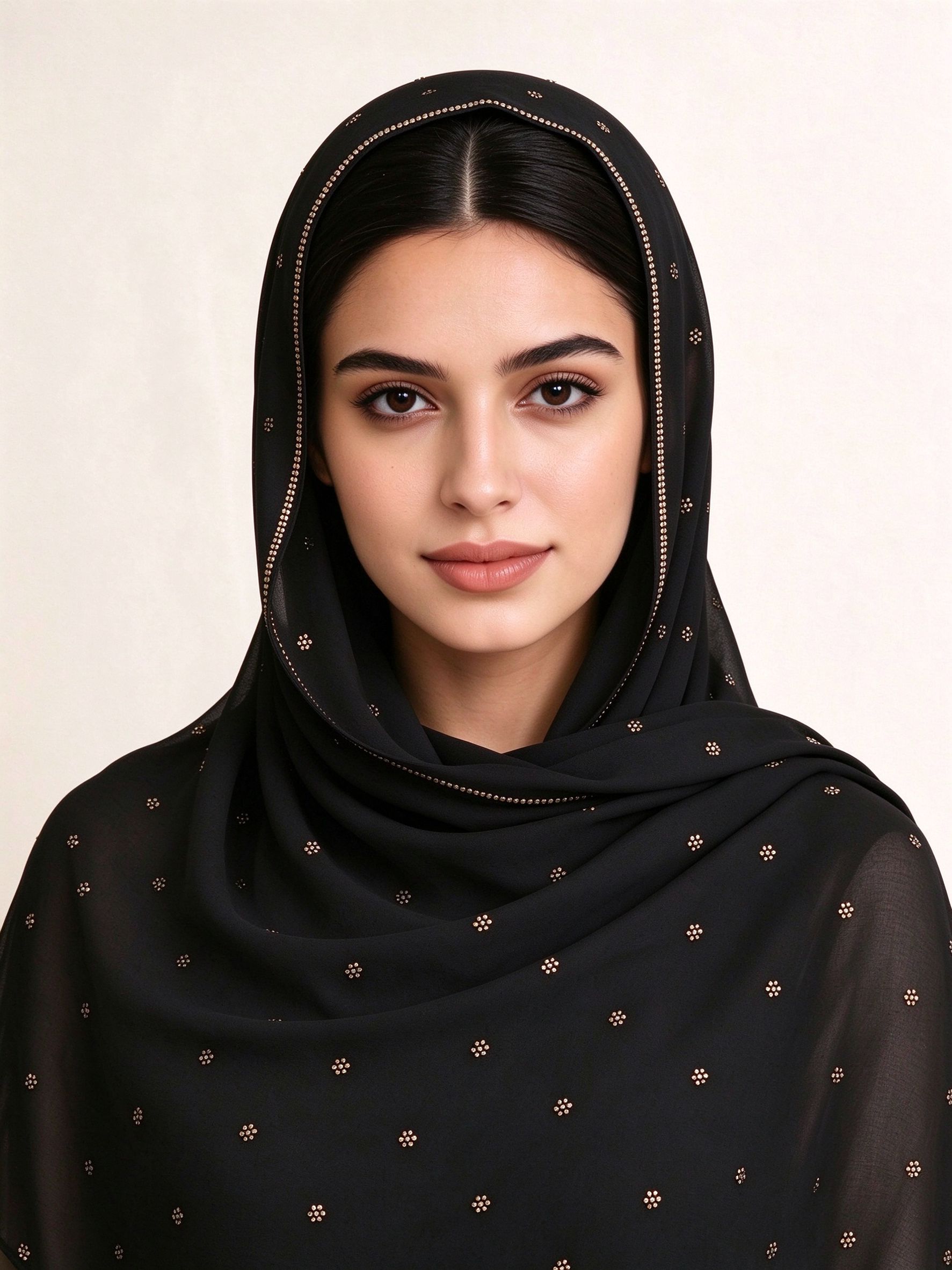 حجاب بتطريز أسود