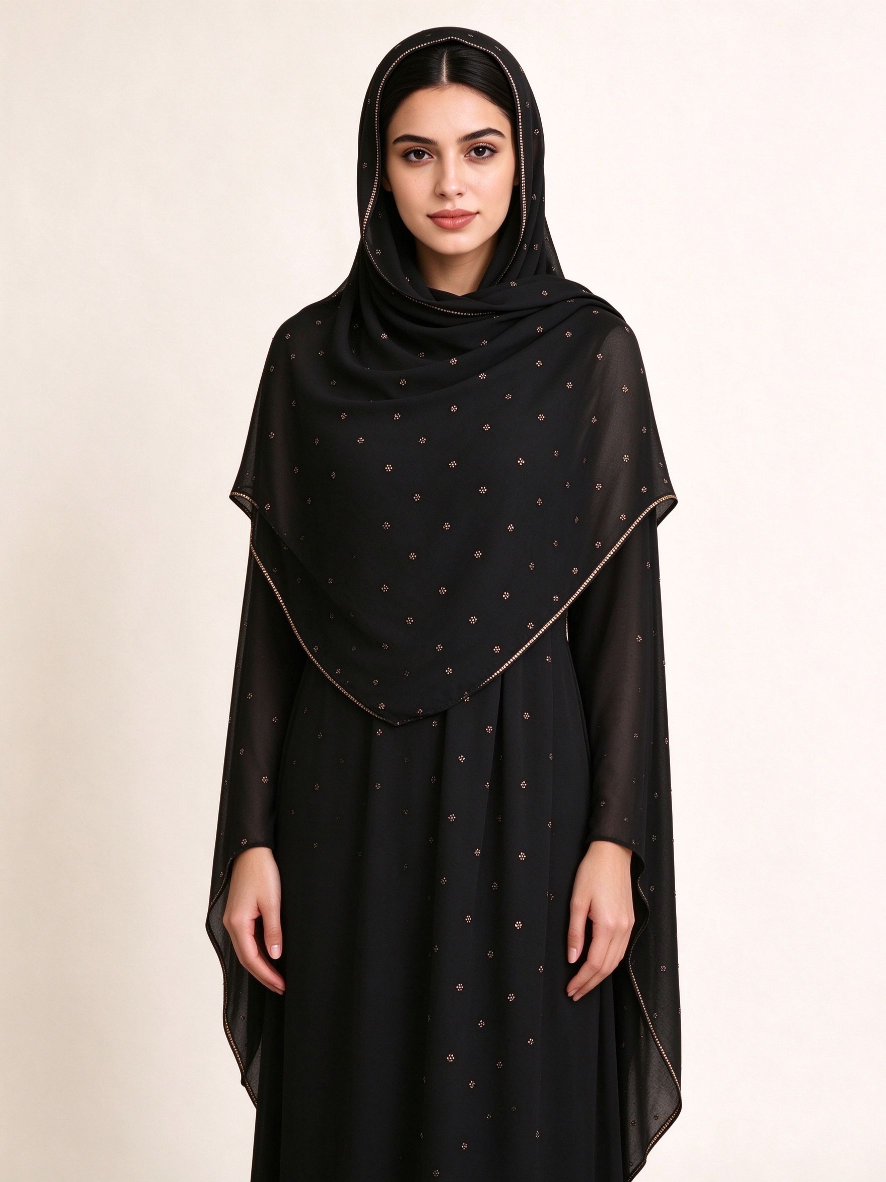 حجاب بتطريز أسود