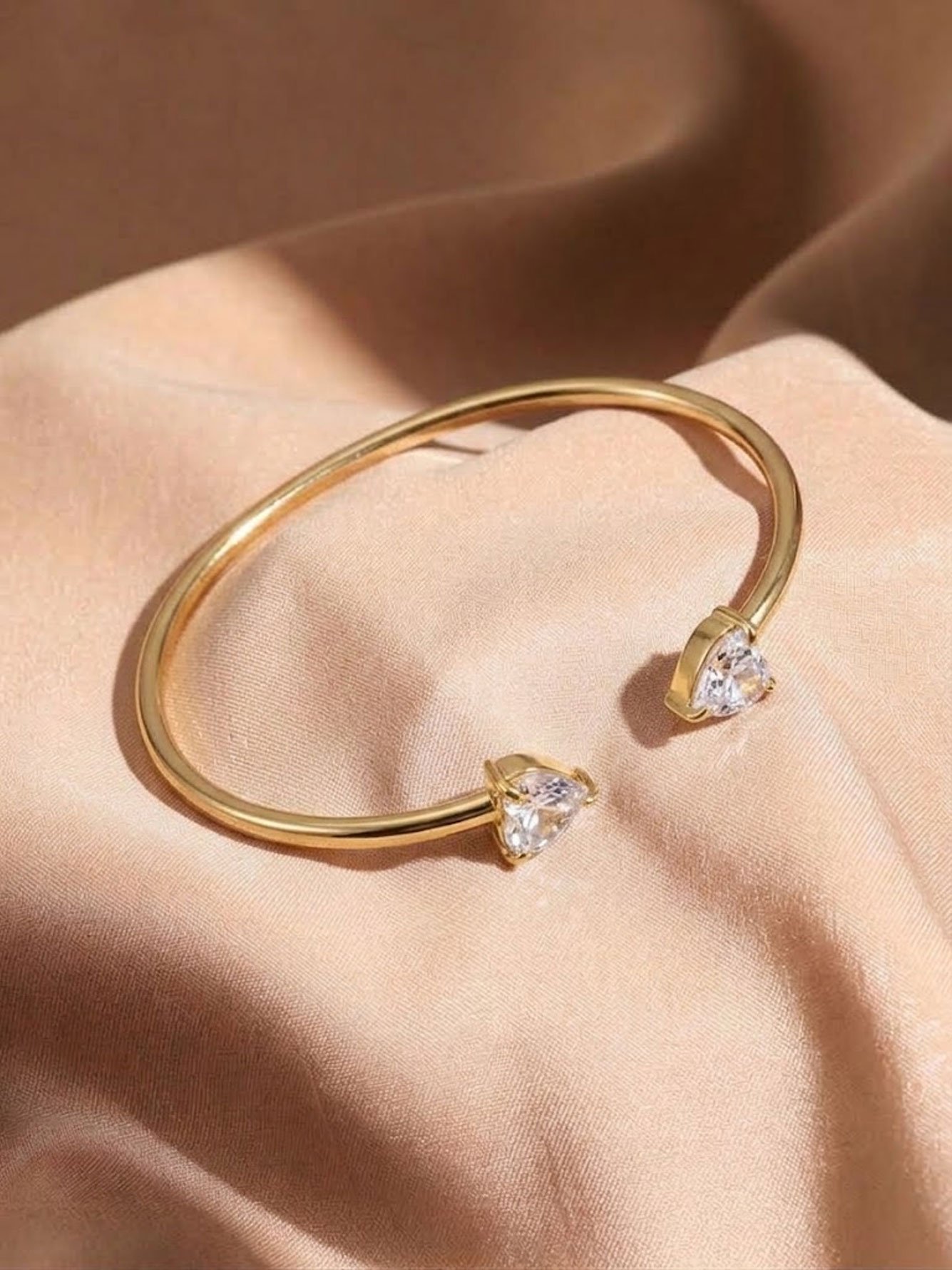 Gold Heart Cuff Bracelet