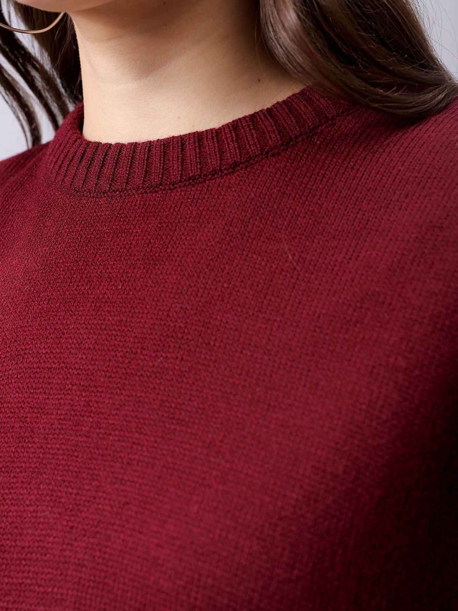Red Solid Sleeveless Sweater 
