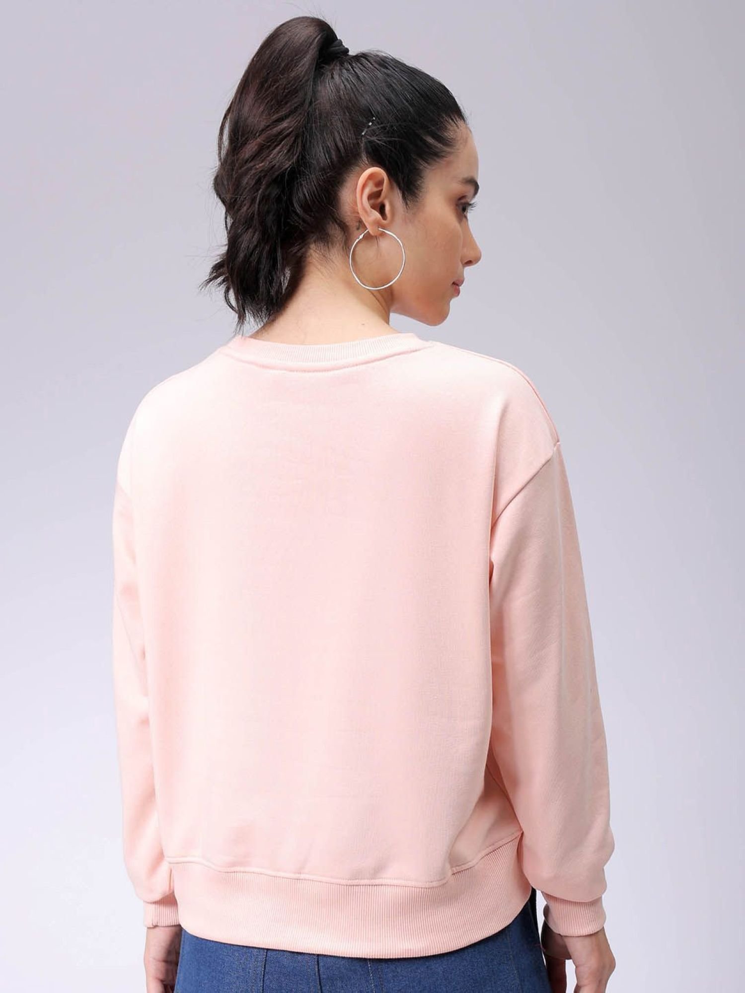 Pink Slogan Sweatshirt with Long Sleeves