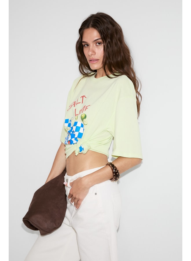 Green Graphic Round Neck Regular T-Shirt