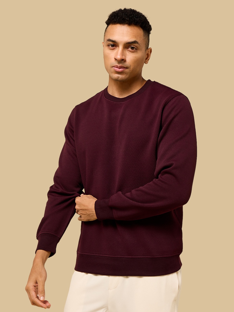 Waffle Textured Sweatshirt