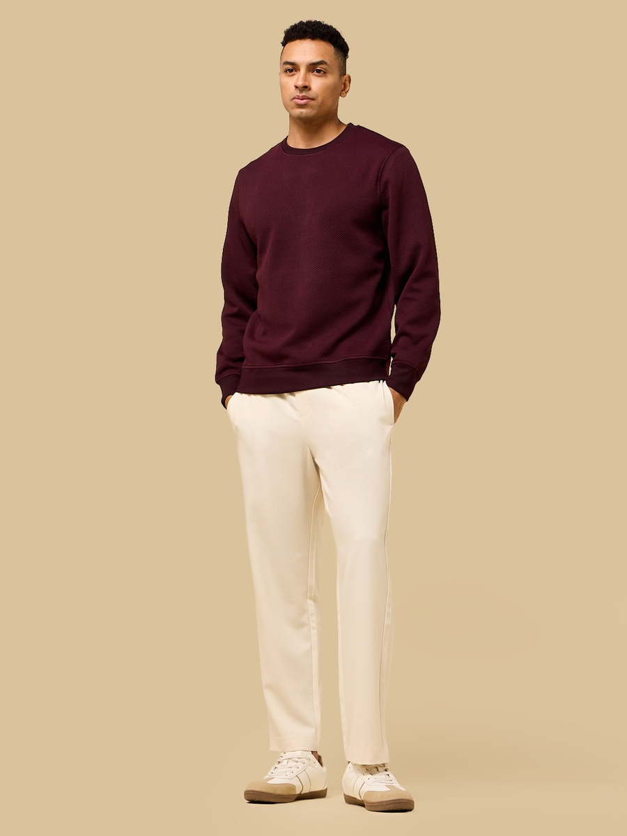 Waffle Textured Sweatshirt