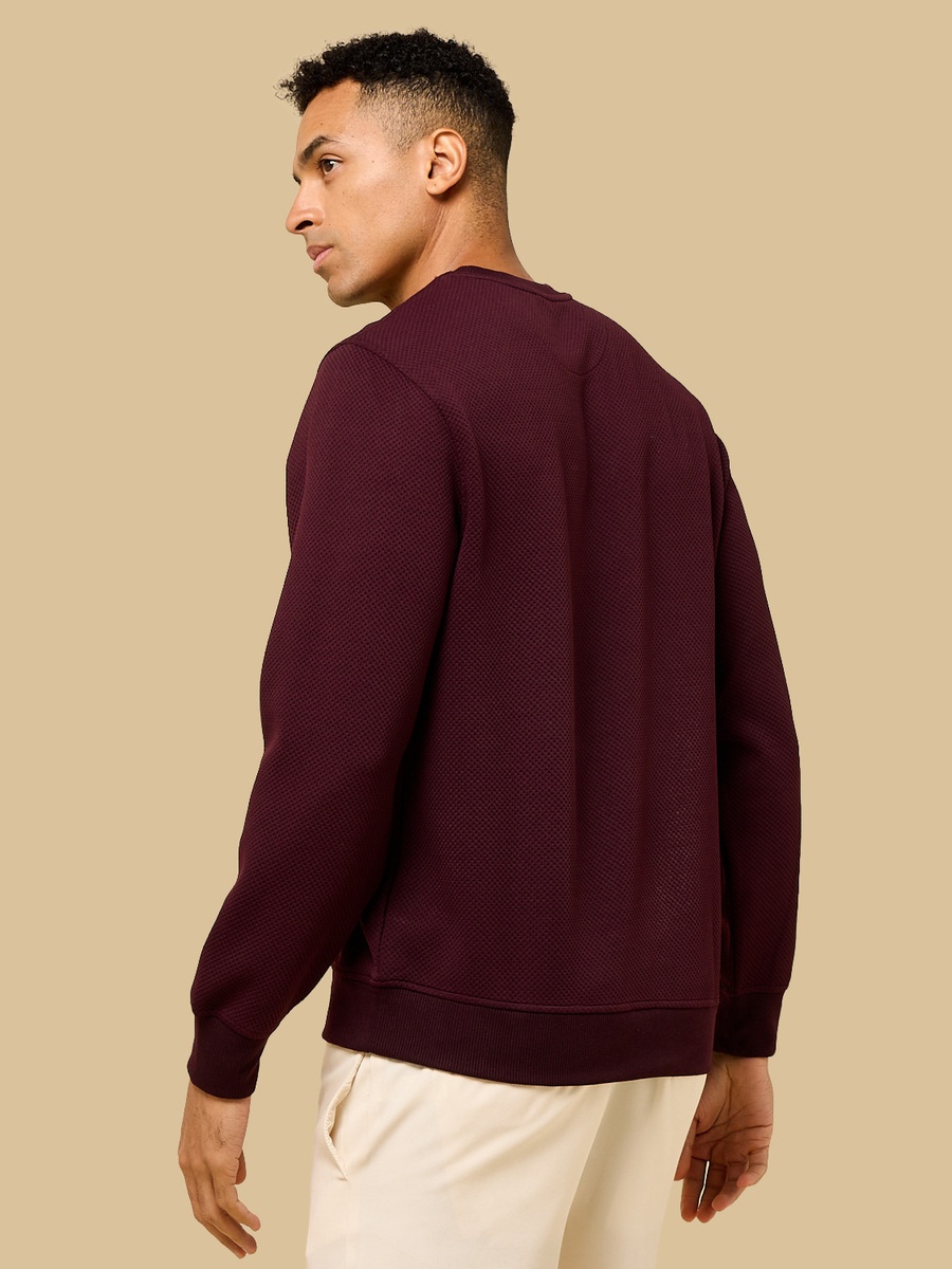 Waffle Textured Sweatshirt