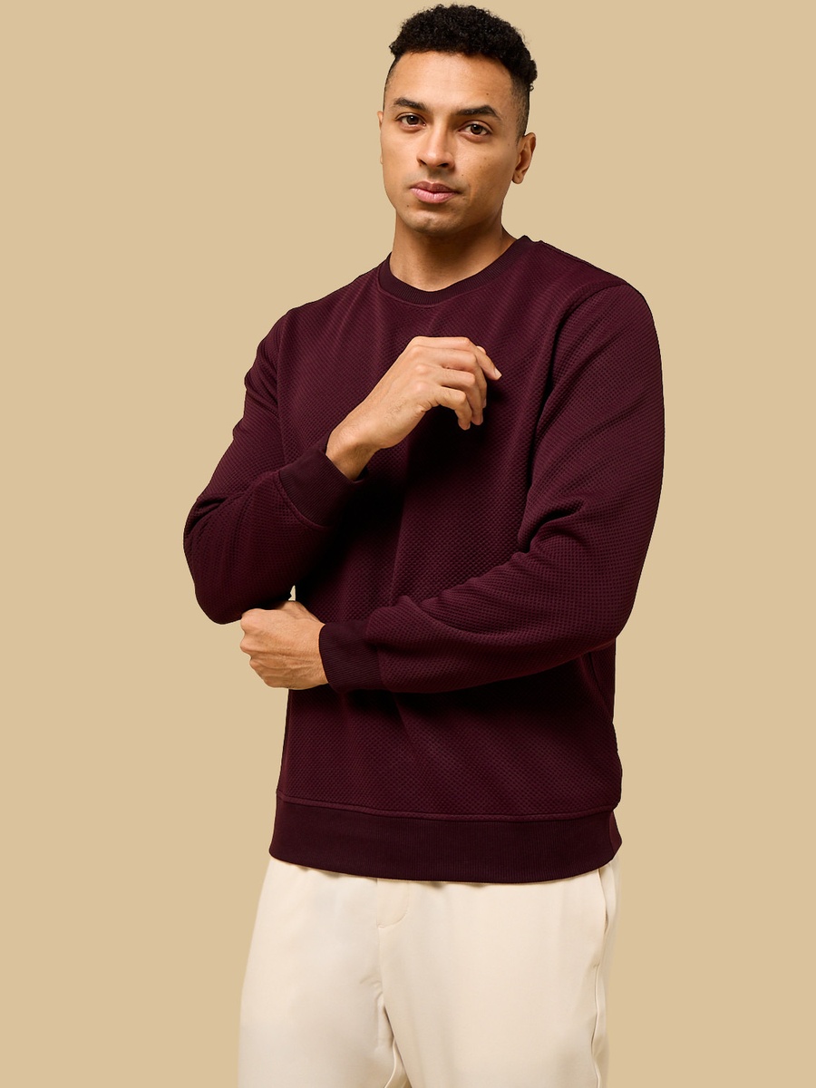 Waffle Textured Sweatshirt