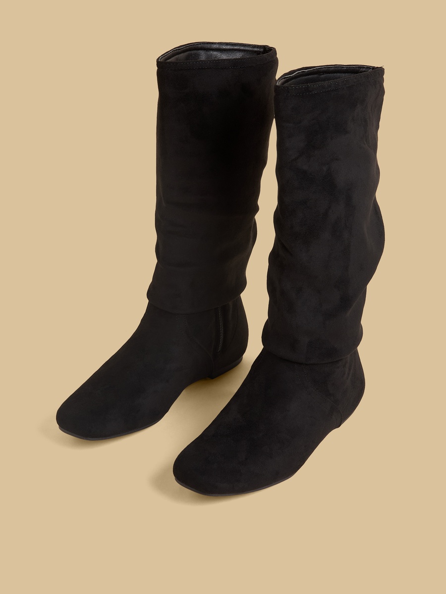 Textured Boots with Zip Closure