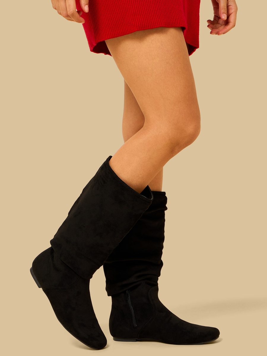 Textured Boots with Zip Closure
