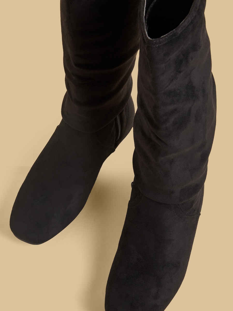 Textured Boots with Zip Closure