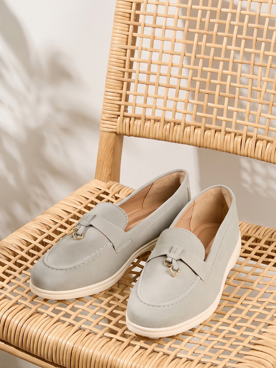 Metallic Accent Slip-On Loafers