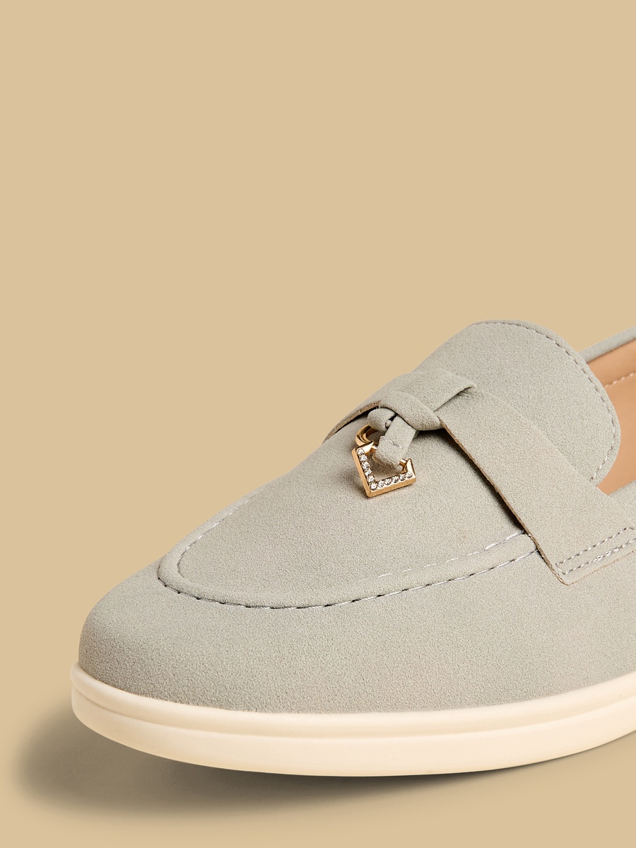 Metallic Accent Slip-On Loafers