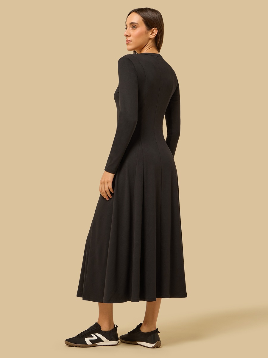 Viscose V-neck Midi Dress