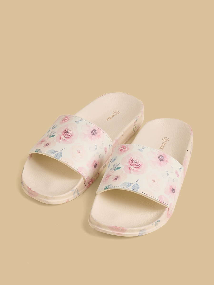 Floral Print Beach Slippers