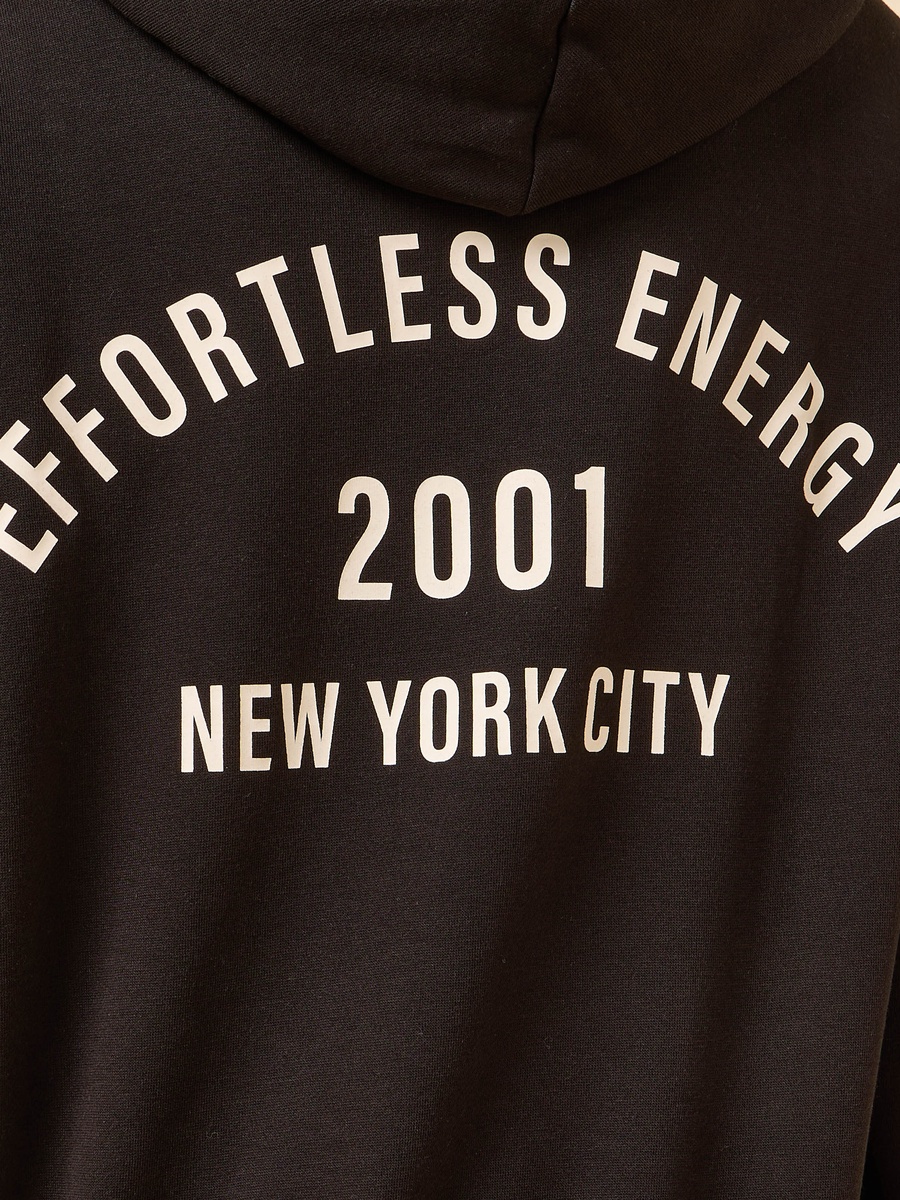 Slogan Print Hooded Sweatshirt