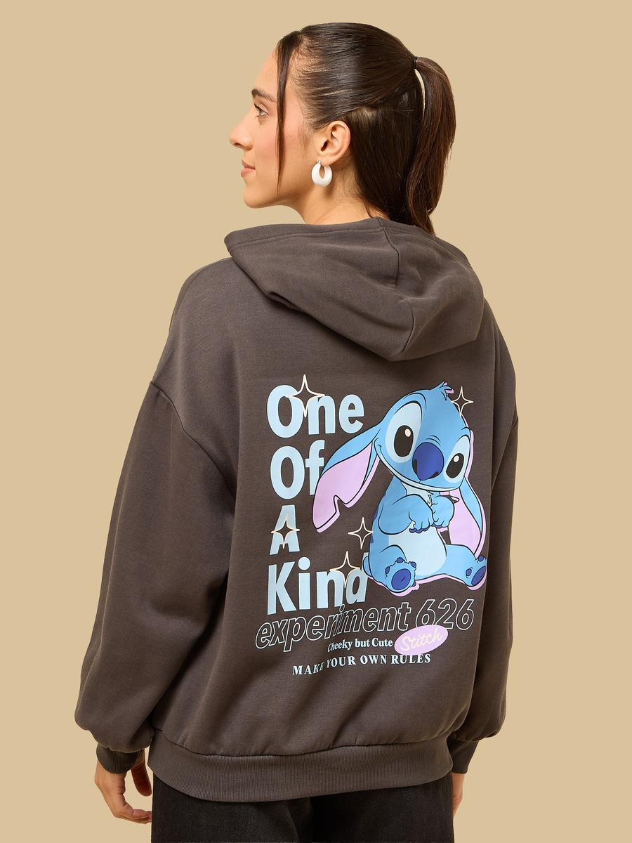 Stitch Print Hooded Sweatshirt