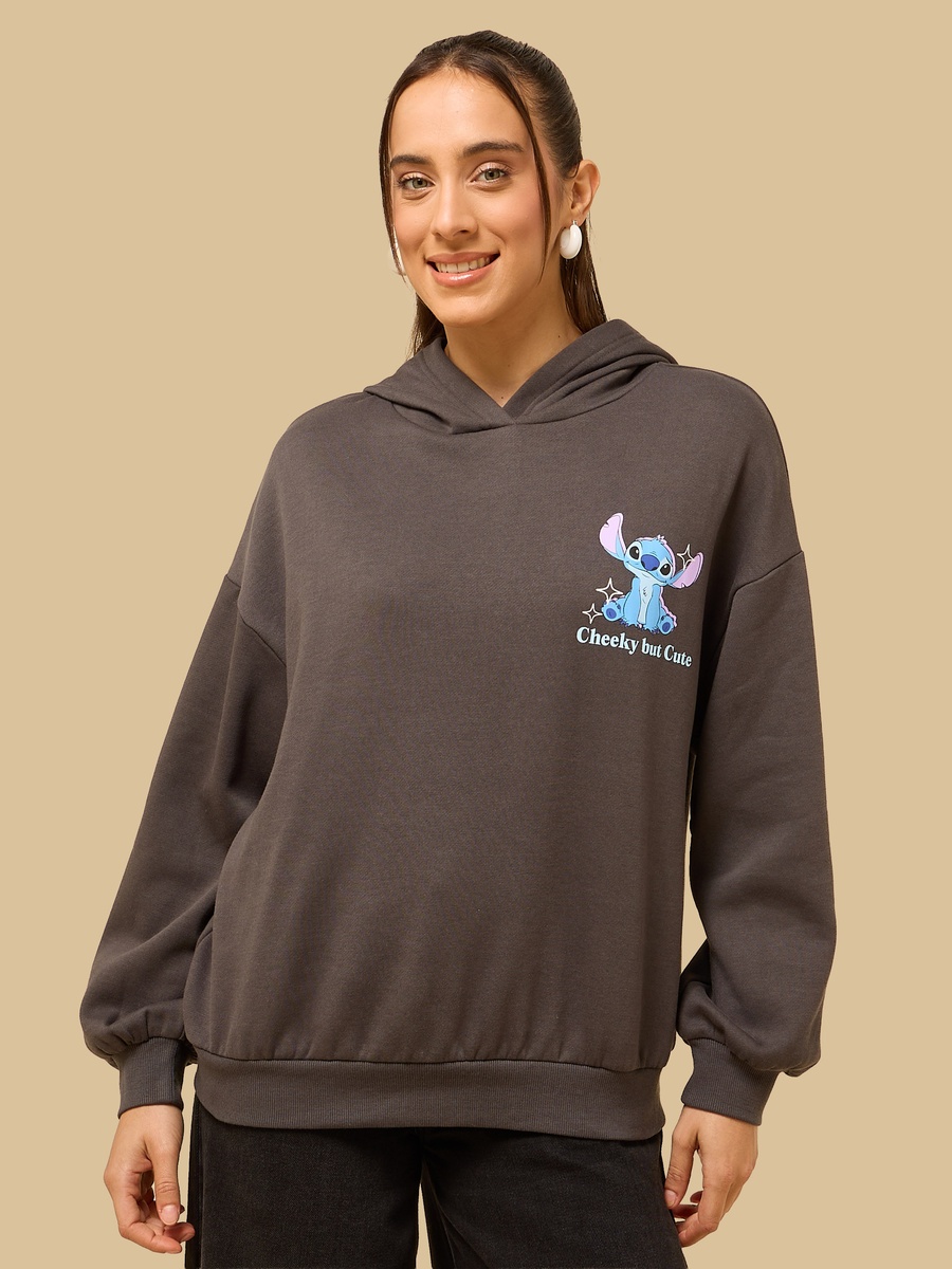 Stitch Print Hooded Sweatshirt