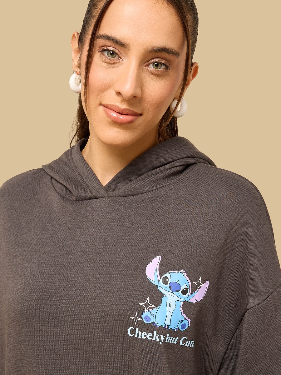 Stitch Print Hooded Sweatshirt