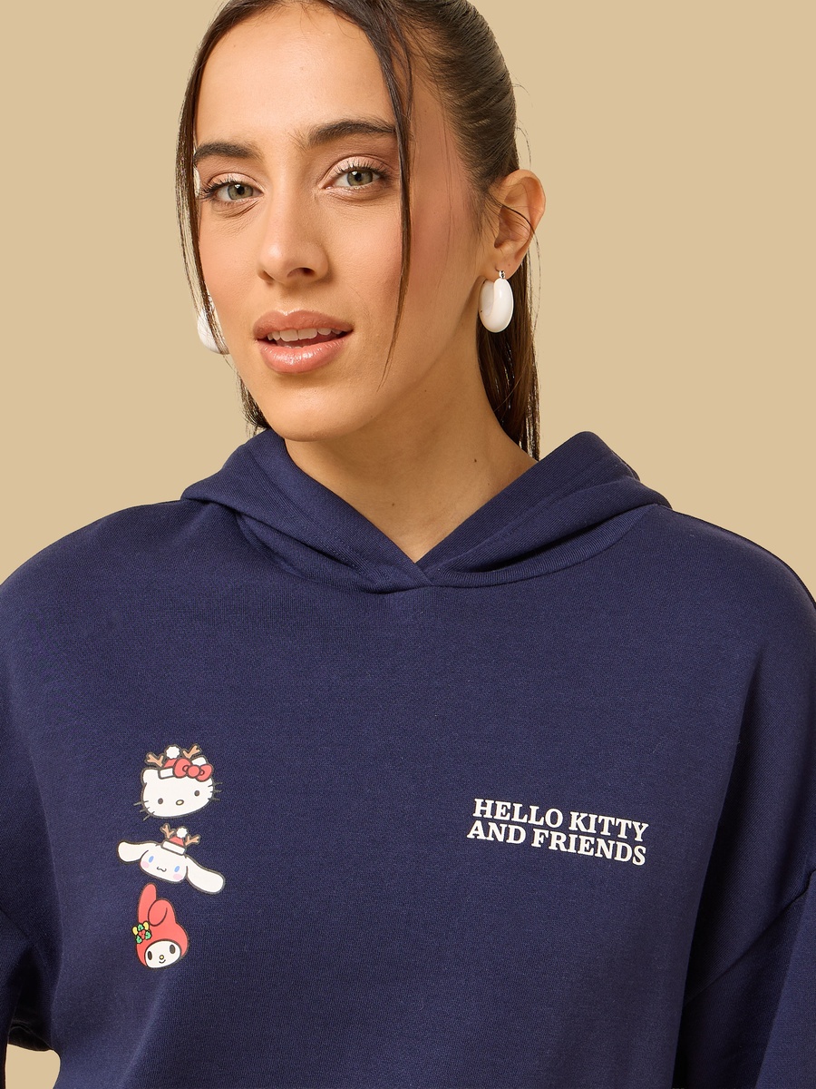 Hello Kitty and Friends Print Hooded Sweatshirt