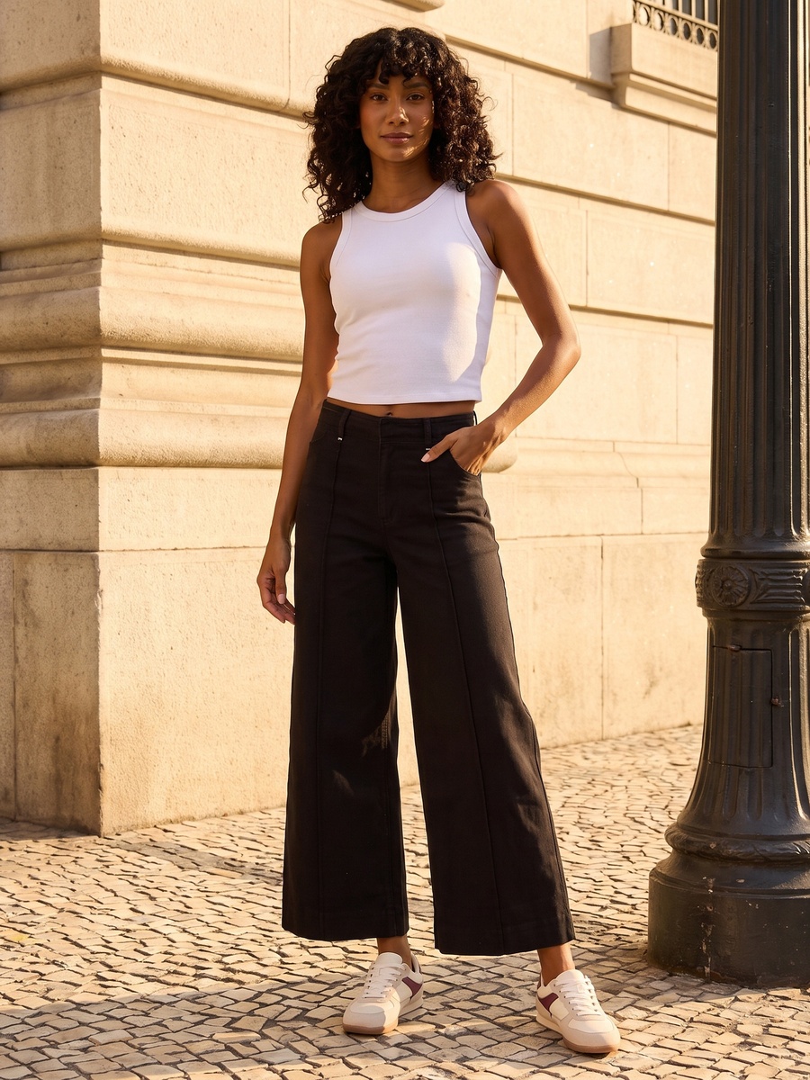 Pintuck High-Rise Jeans