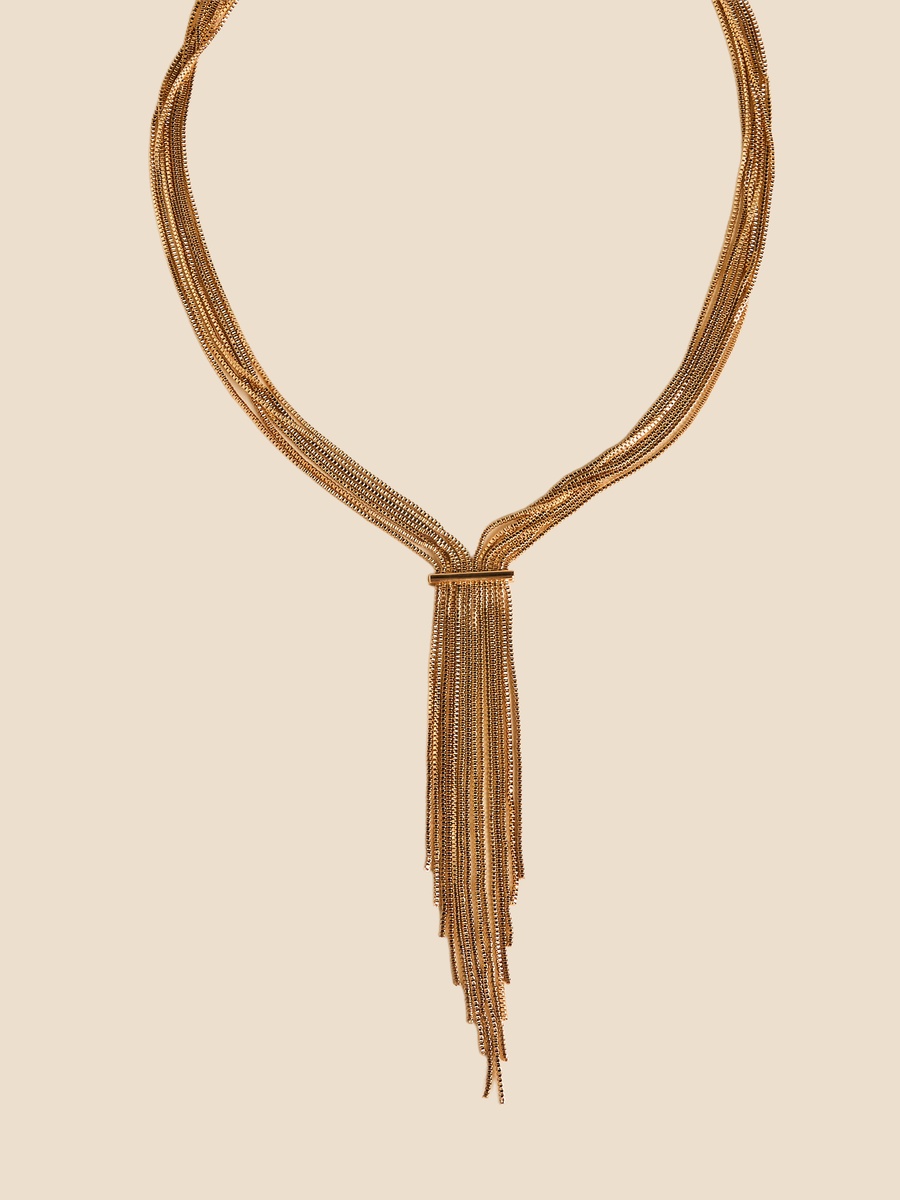 Metallic Tassel Accent Necklace