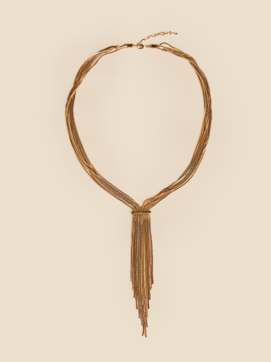 Metallic Tassel Accent Necklace