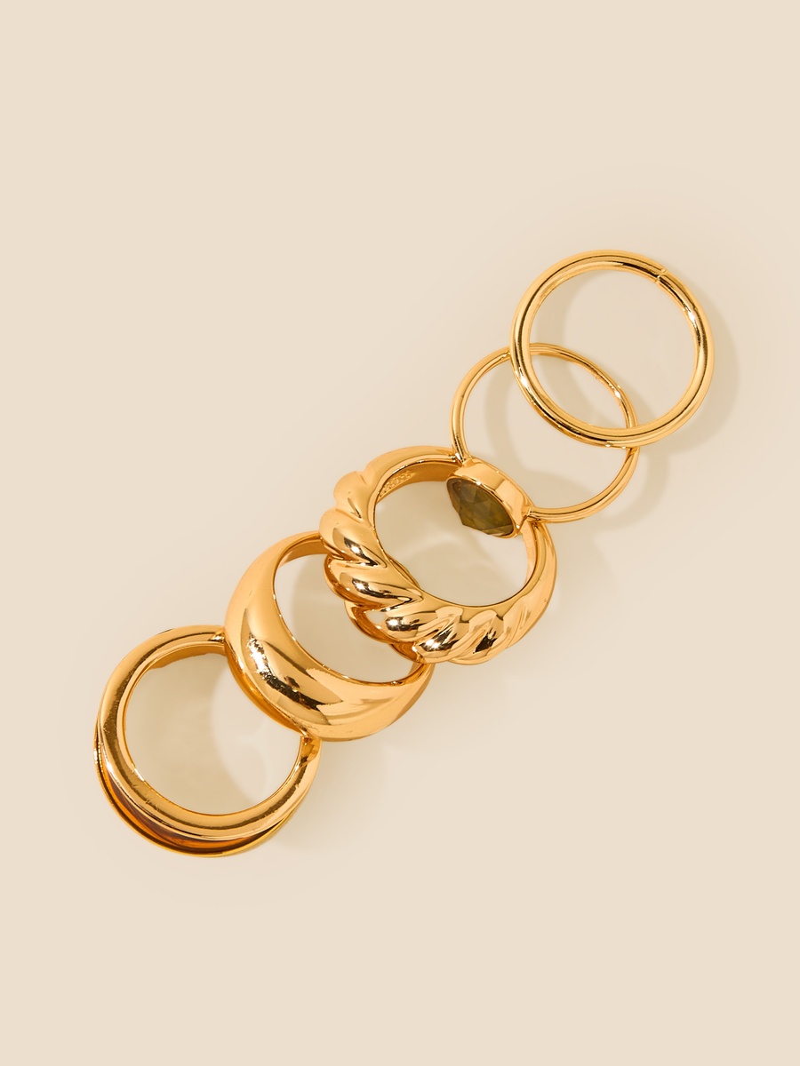 Pack of 5 - Assorted Metallic Ring
