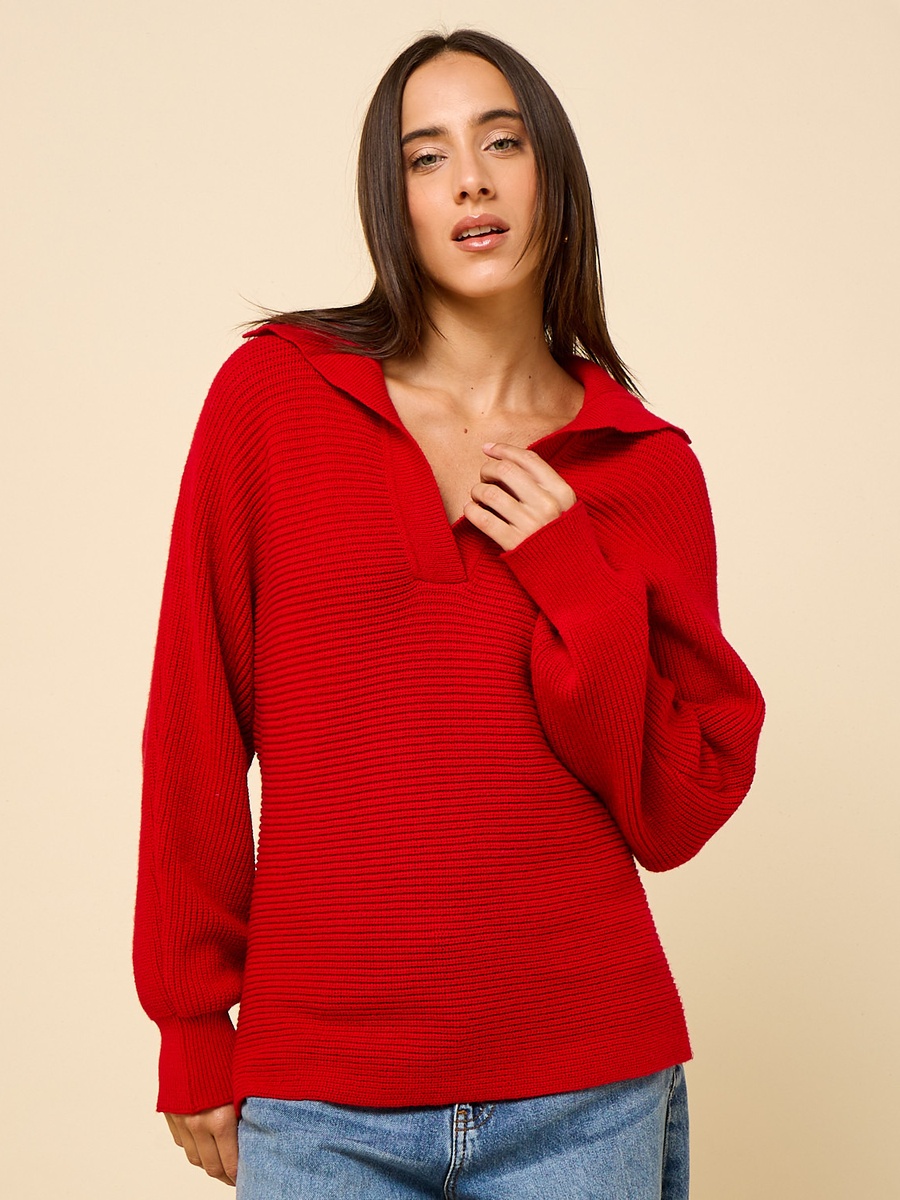 Textured Collared Sweater