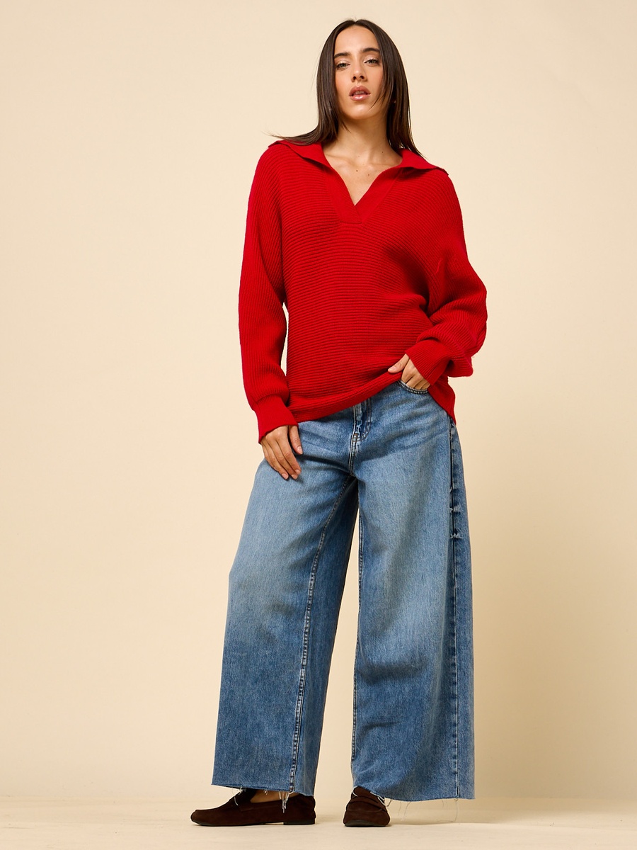 Textured Collared Sweater
