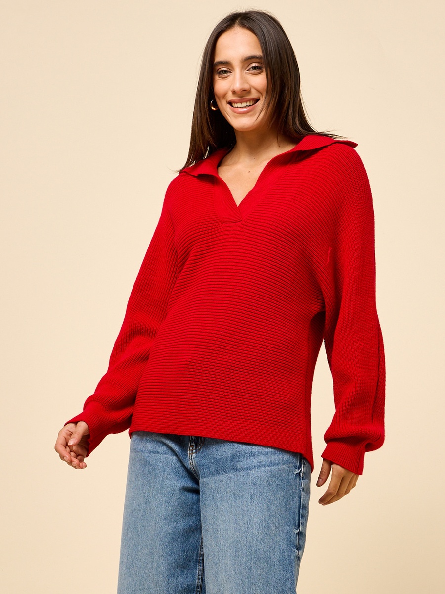 Textured Collared Sweater