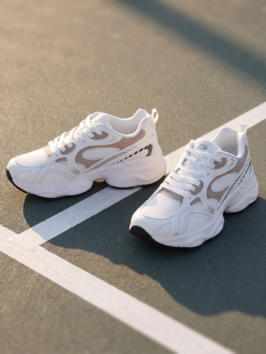 Panelled Sports Shoes with Lace-Up Closure