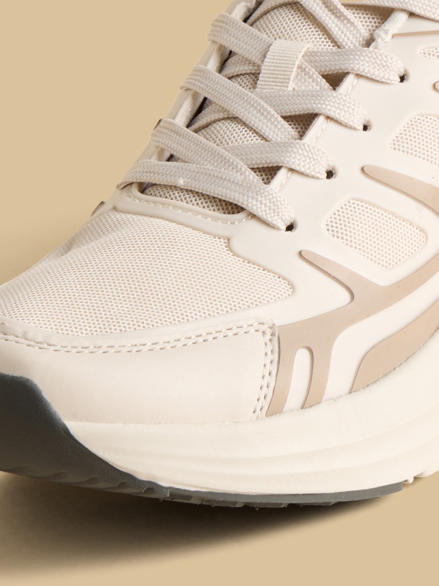 Panelled Lace-Up Sports Shoes