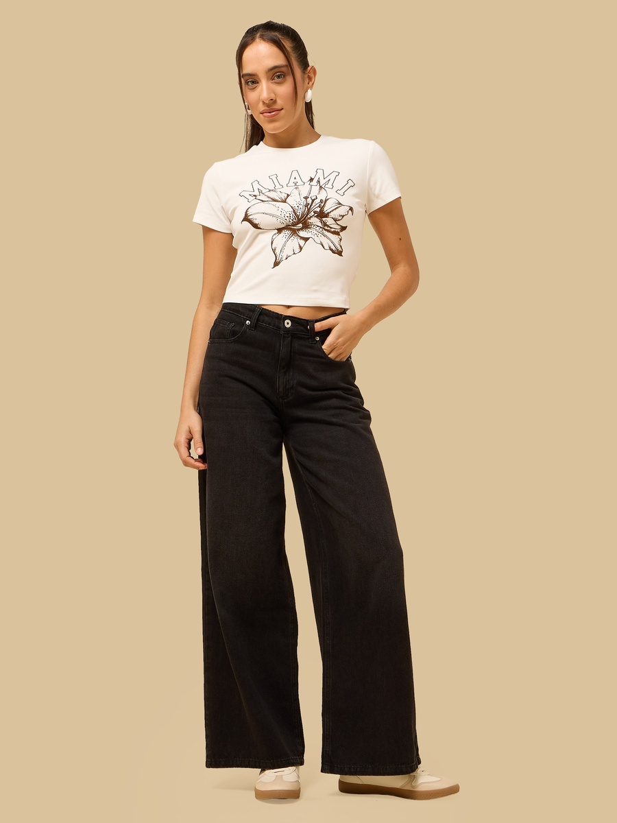 Floral Print Fitted T-Shirt