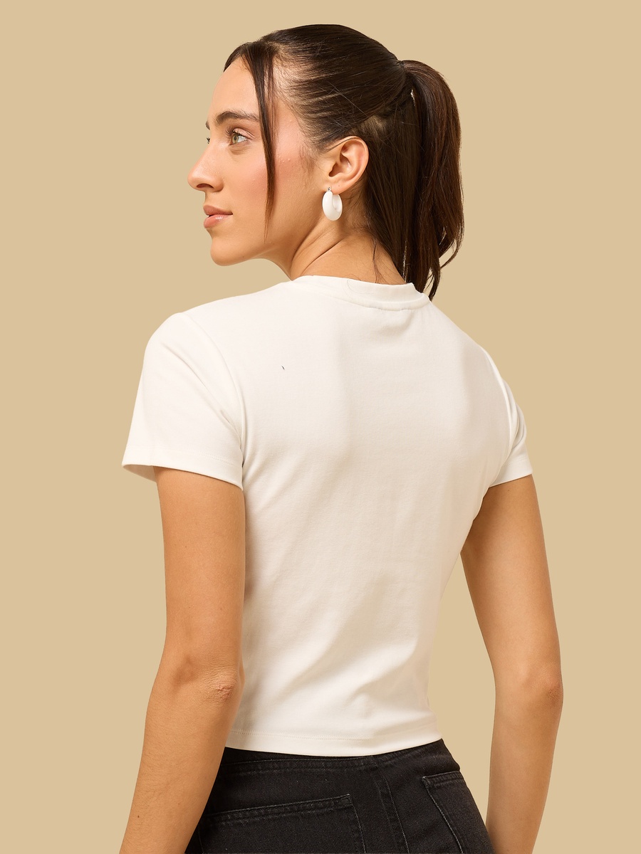 Floral Print Fitted T-Shirt