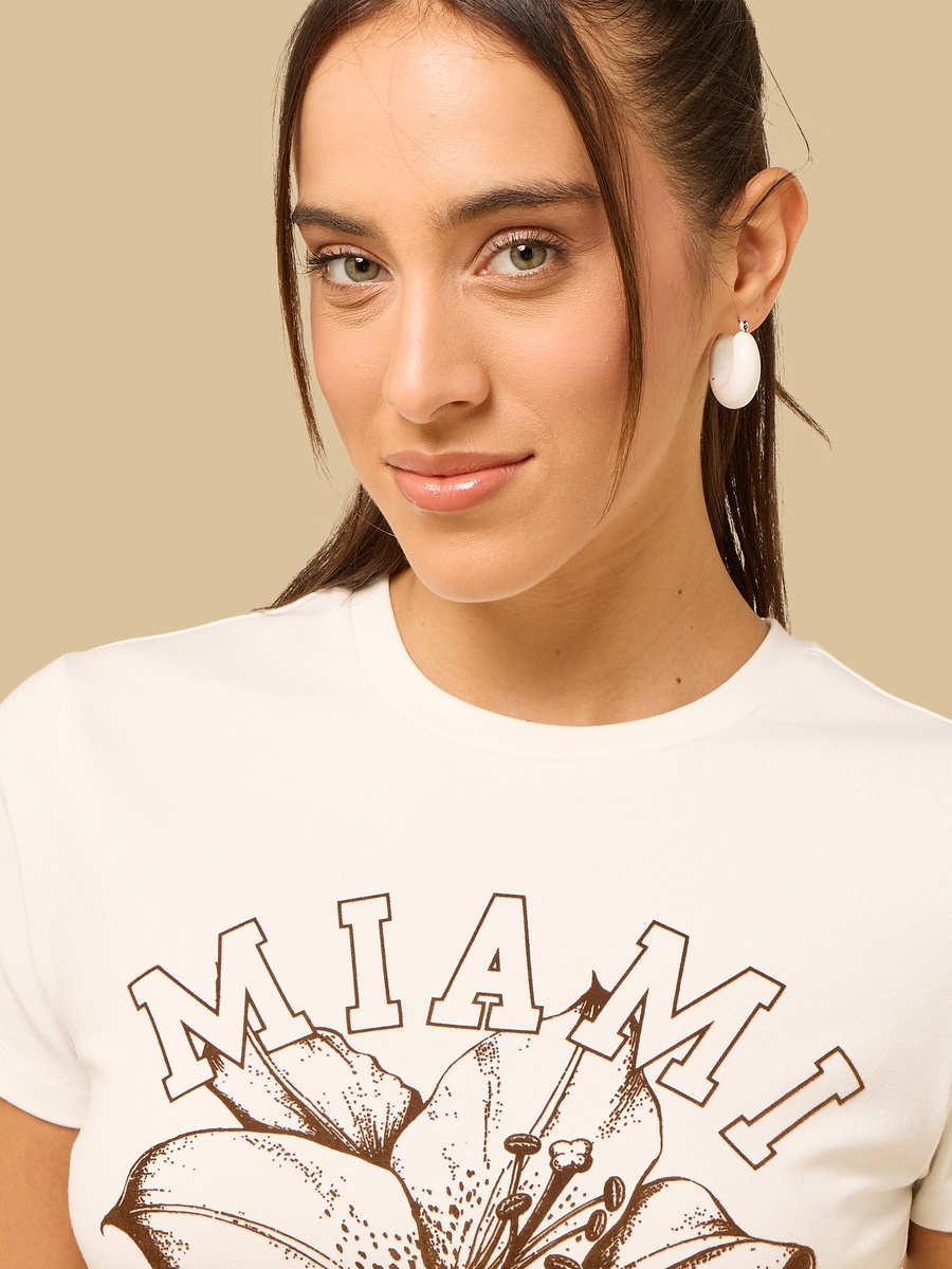 Floral Print Fitted T-Shirt