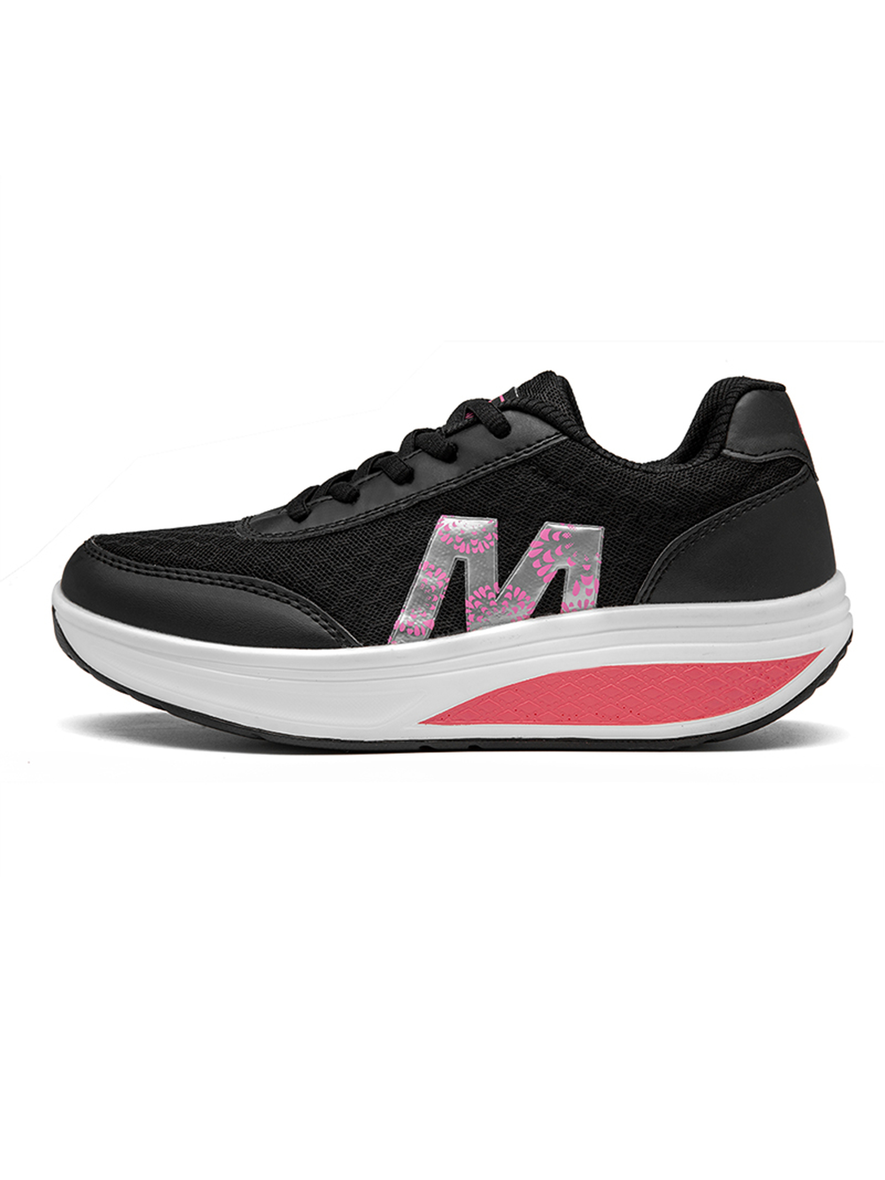 سنيكرز برباط ونمط كتل الالوان أسود
