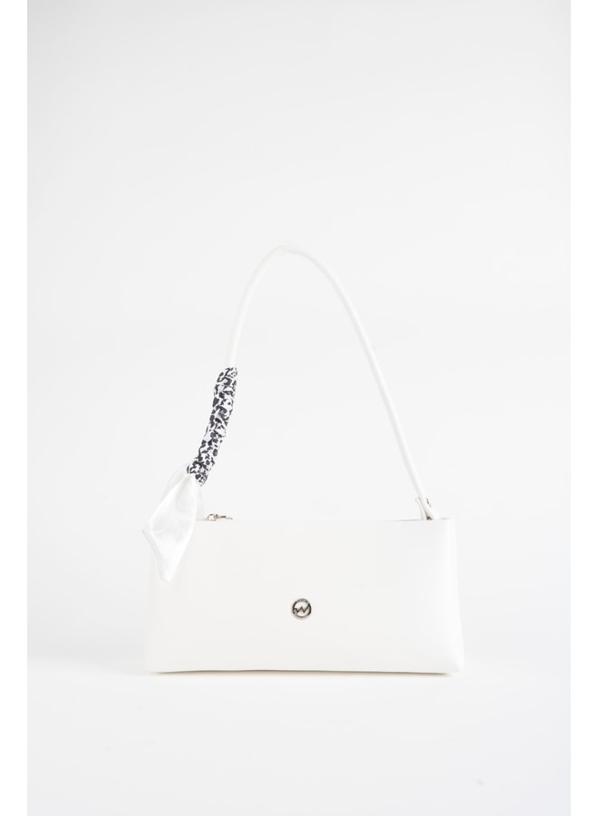 White Baguette with Zip Closure