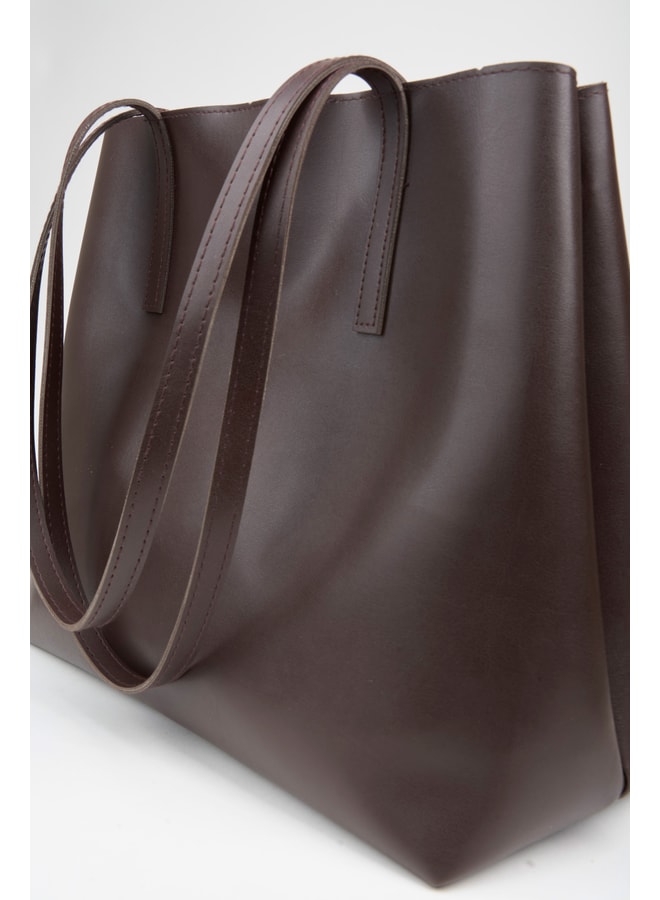 Brown Tote with Magnetic Closure
