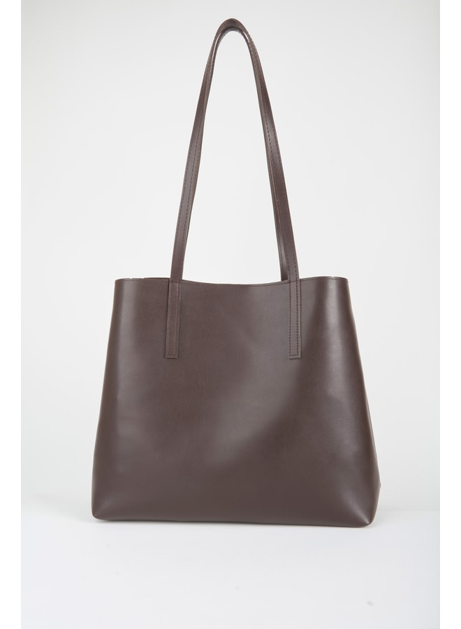 Brown Tote with Magnetic Closure