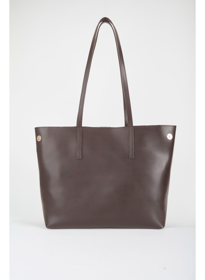 Brown Tote with Magnetic Closure