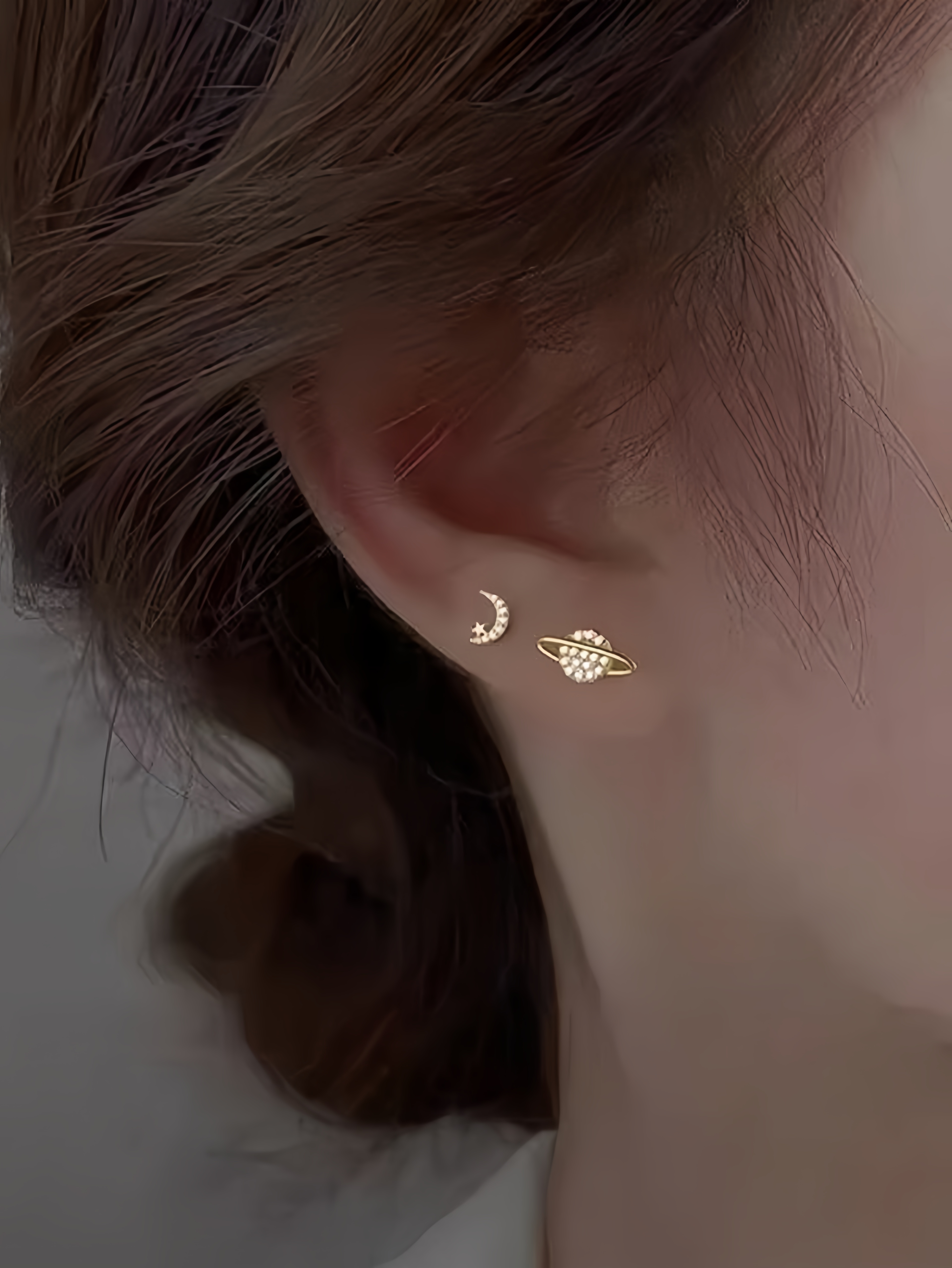Gold Star Stud Earrings