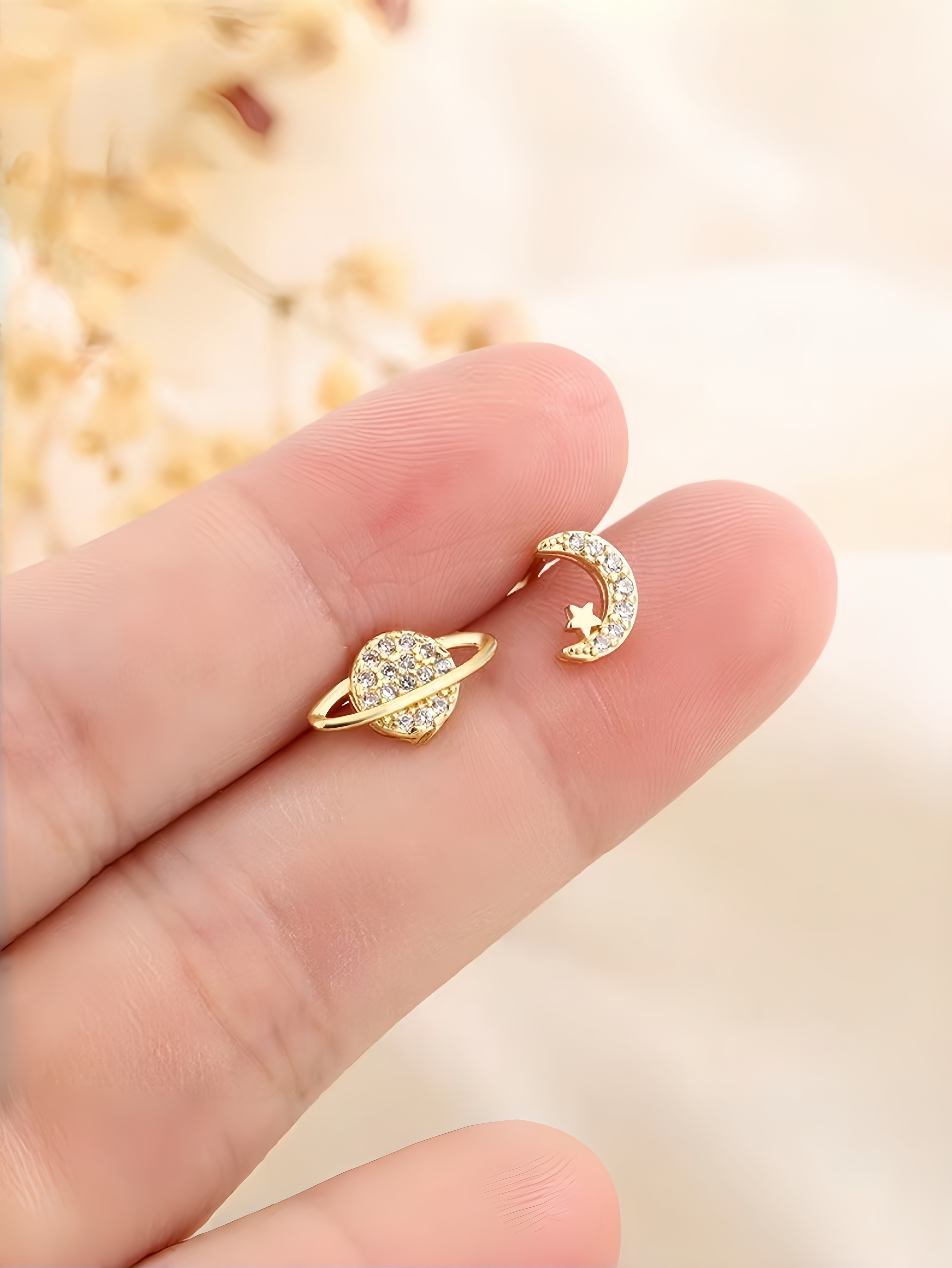 Gold Star Stud Earrings