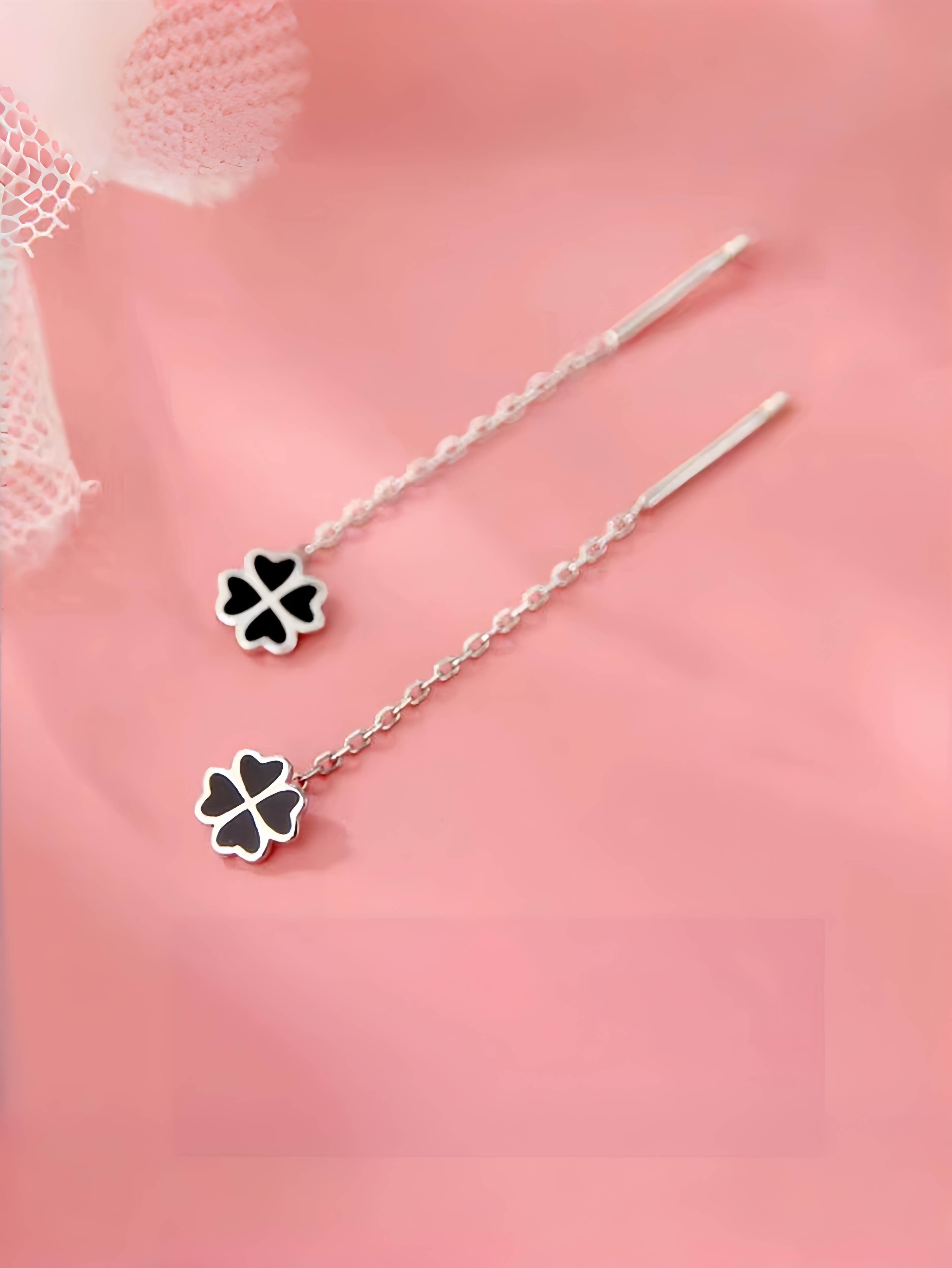 Silver Flower Danglers Earrings