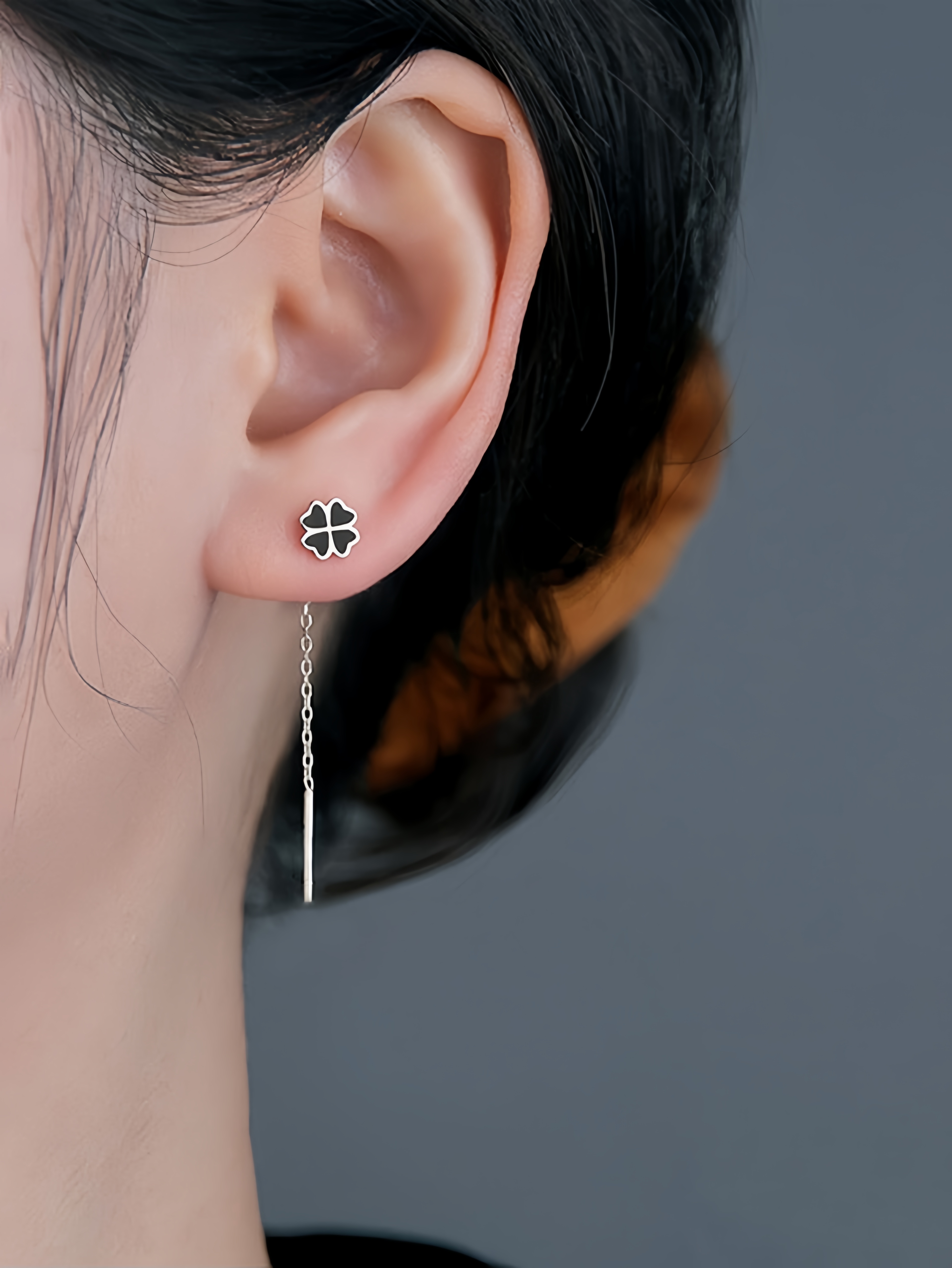 Silver Flower Danglers Earrings